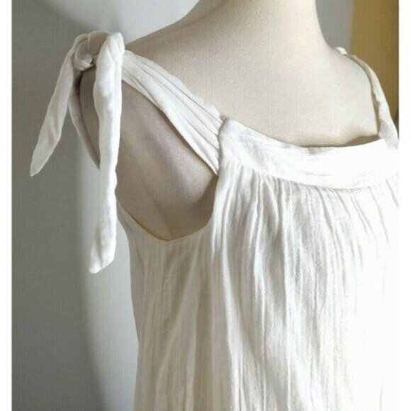 BCBGMaxAzria Dress XXS White Gauzy Resort Beach Beckie Off Shoulder - Picture 4 of 11